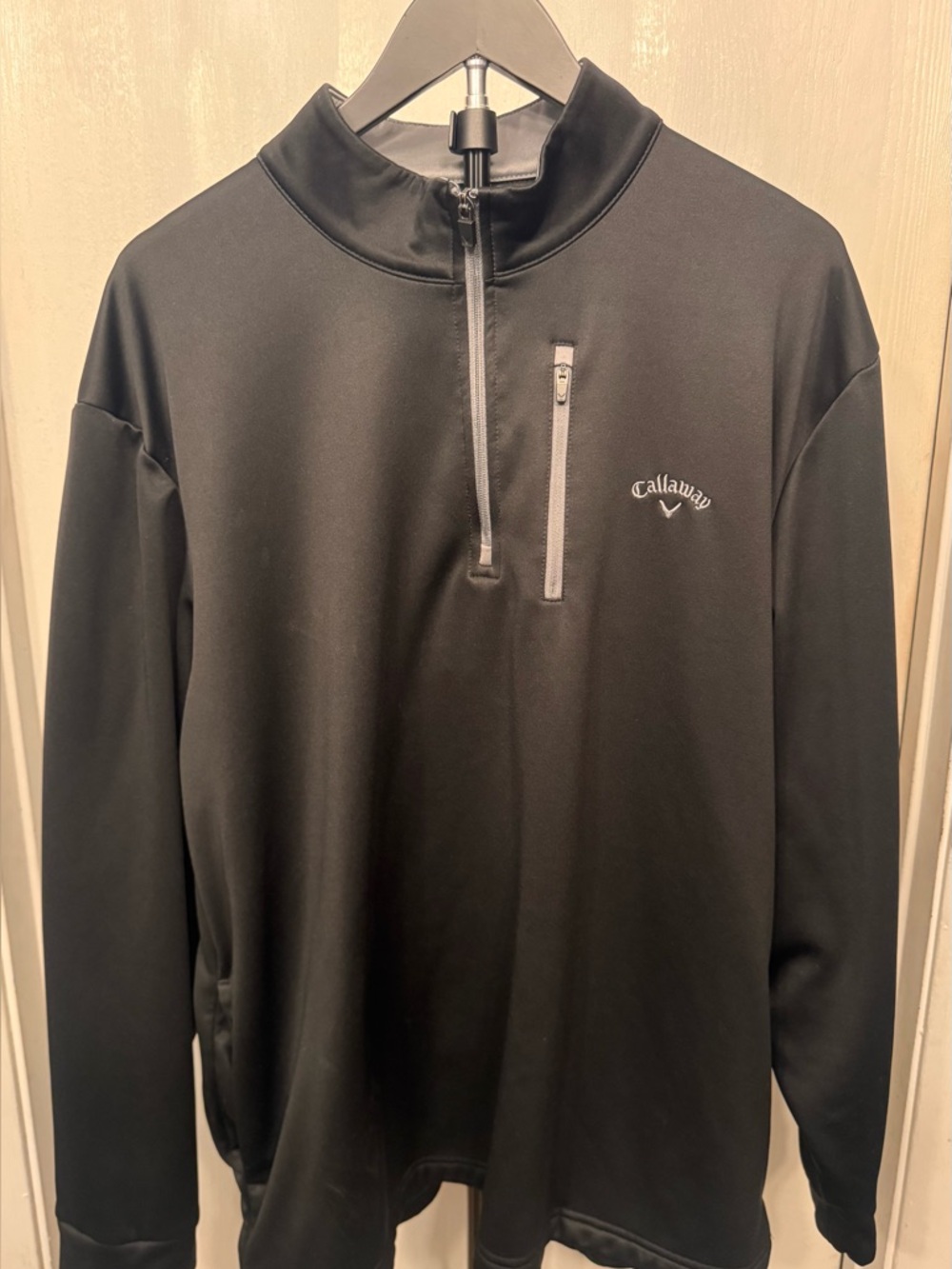 Callaway Golf Pullover Mens XL 1/4 Zip Black Performance Lightweight